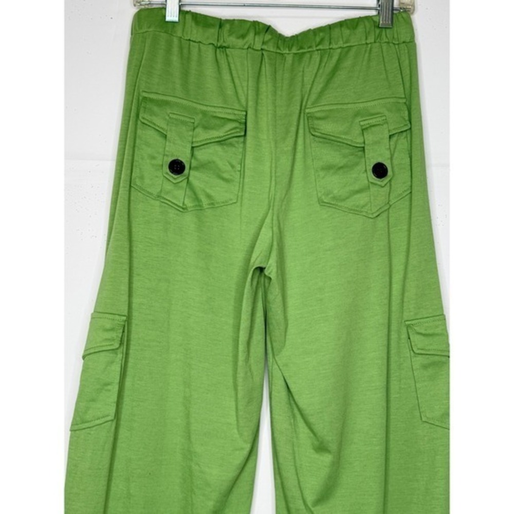 Cargo Lounge Knit Pants Neon Wide Leg Drawstring Utility Gorpcore Workout Y2K L - Picture 6 of 8